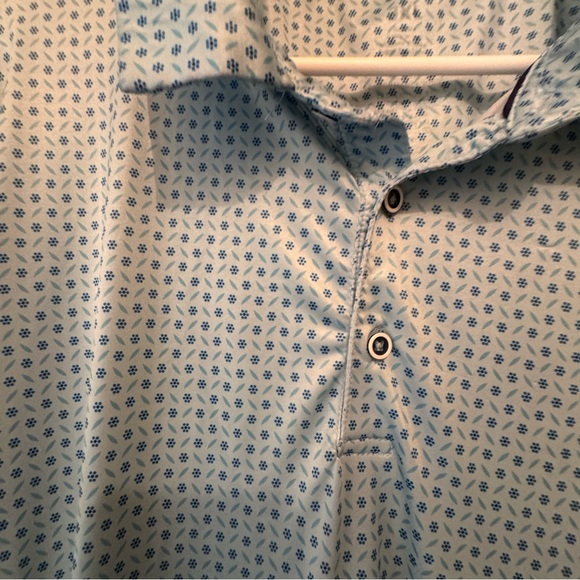 Men's Blue Patterned Performance Polo Shirt 3XL - Picture 3 of 4